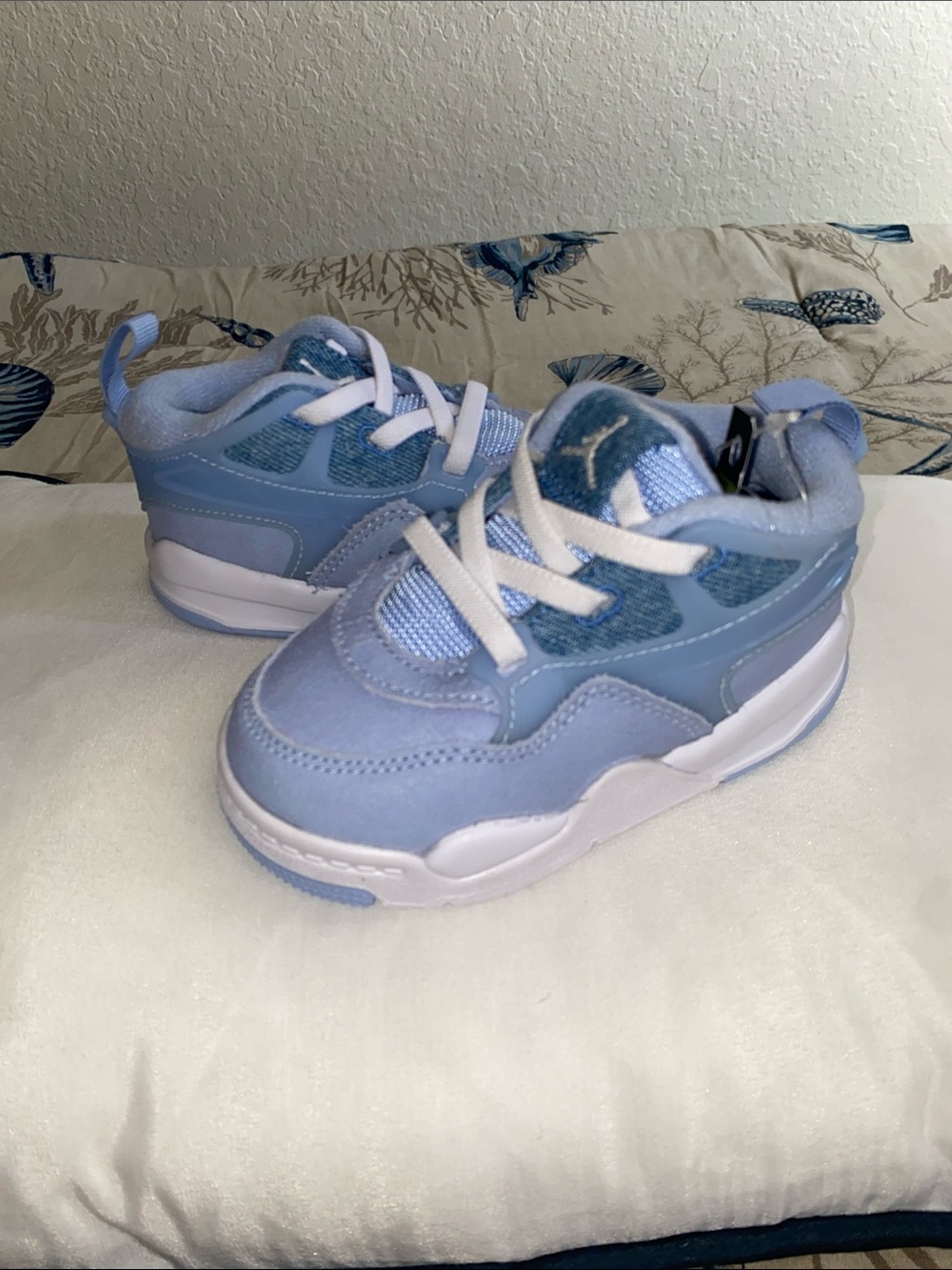 Jordan Kids Light Blue and White Sneakers 6 c Baby